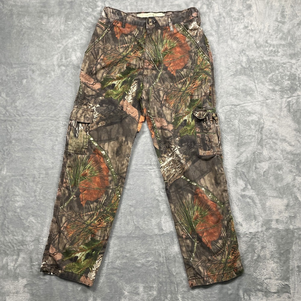 Rustic Ridge Cargo Pants Boys Camo Adjustable Waist Ripstop Outdoor Hunting L